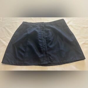 Shein Skirt Women Black Button Up Mini Size L Casual Goth Preppy Stretch